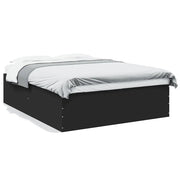 Letto matrimoniale | Letto per adulti | Giroletto Nero 150x200 cm in Legno Multistrato