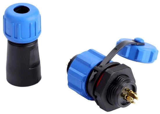 Connettore impermeabile - 4Pin - Alta qualità - Blu - IP67 impermeabile - Adatto per uso esterno - Tipo 14