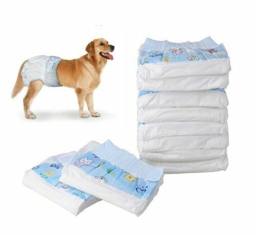 10 Pannolini per cani e gatti polimeri assorbenti igienici taglia XS S M L XL XS - 35 x 29CM