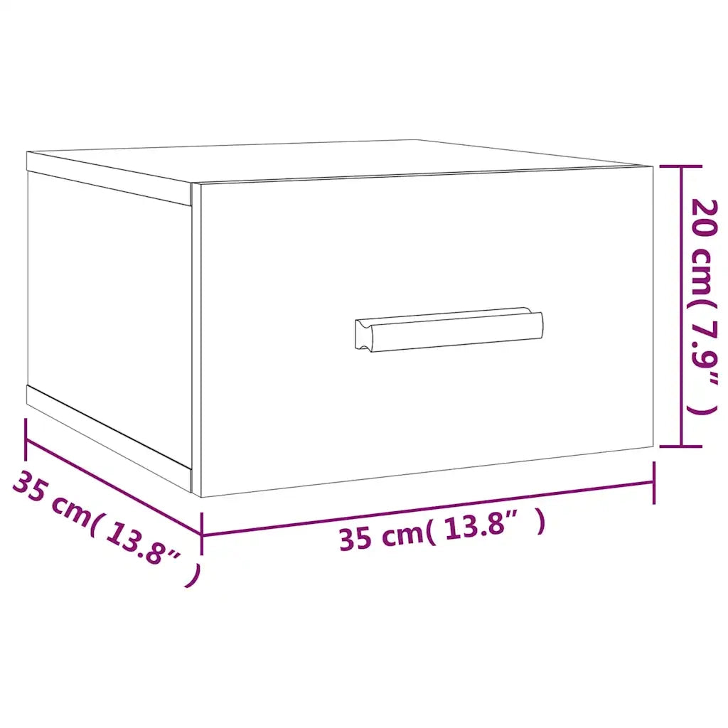 Comodini a Muro 2 pz-Set di 2 Tavolino da notte Rovere Fumo 35x35x20 cm 994316
