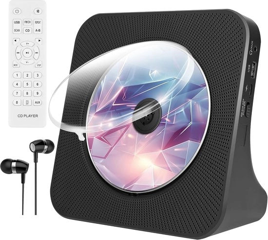 CD Player Portatile con Bluetooth 5.0 e Altoparlanti Stereofonici Integrati