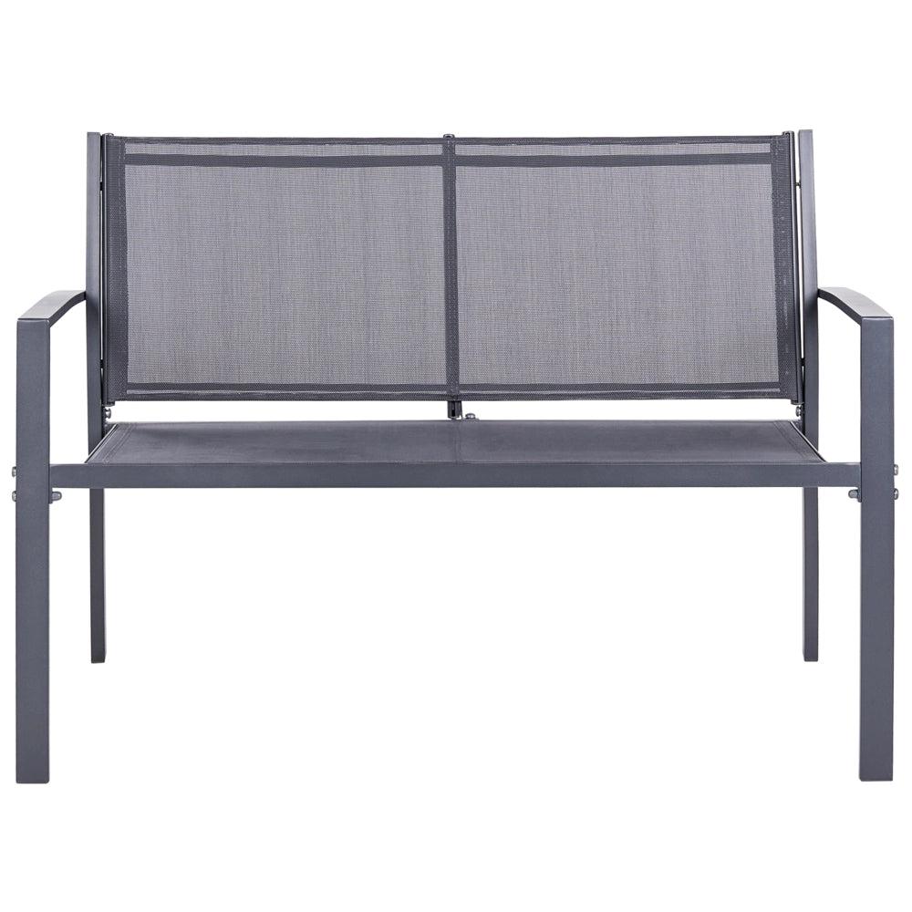 Set da giardino grigio scuro Set da salotto in acciaio 4 posti con tavolo Stile industriale moderno Giardino Patio Balcone