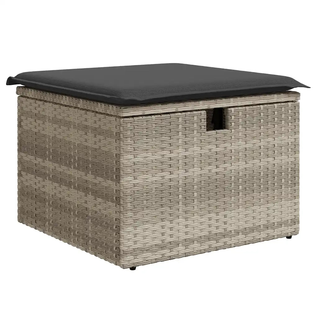 Set Divano da Giardino 5pz con Cuscini Grigio Chiaro Polyrattan 3325368