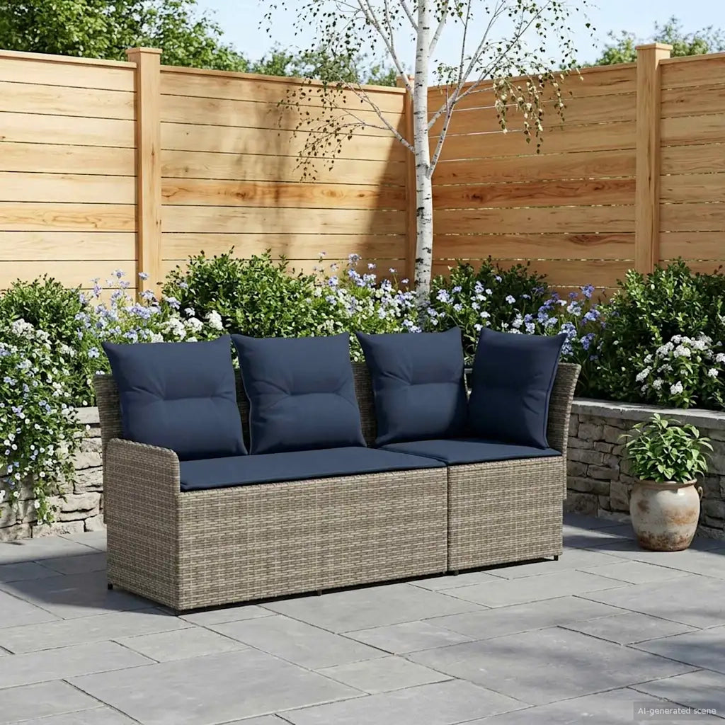 Sofa da giardino-Divano con braccioli da giardino con divano angolare 2 Pezzo 824410