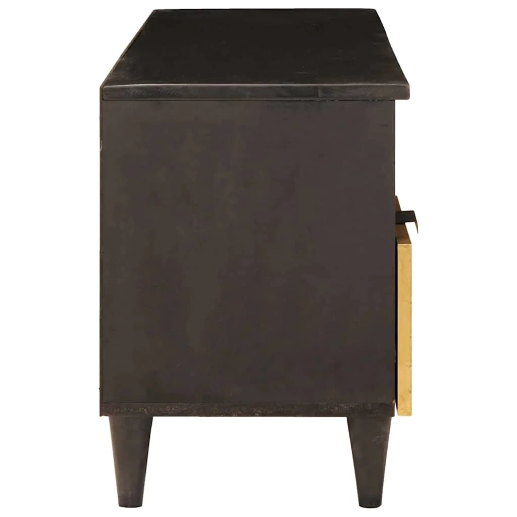 Mobile porta TV moderno con contenitore 100 x 33 x 46 cm design contemporaneo in legno nero 02_0057762