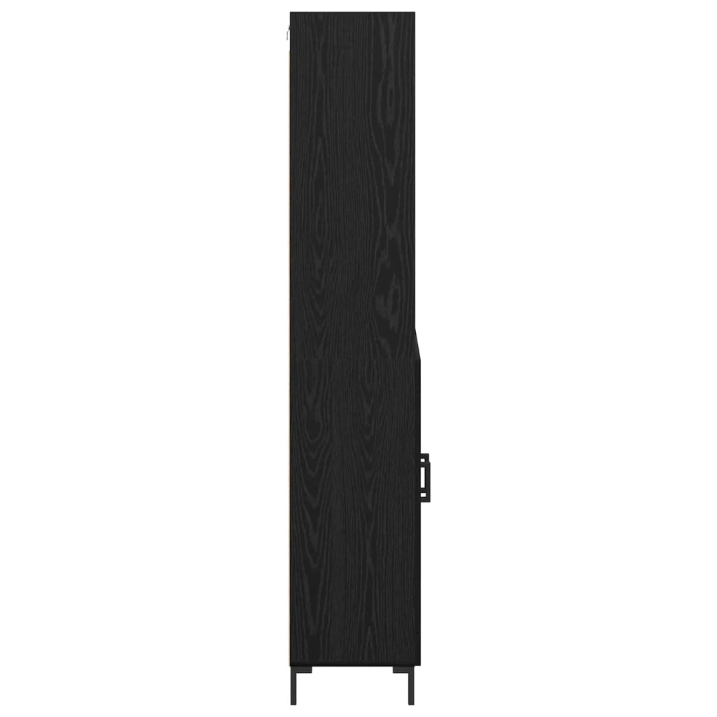 Credenza-Buffet-Armadio da cucina Rovere Nero 69,5 x 34 x 180 cm Legno multistrato 831150