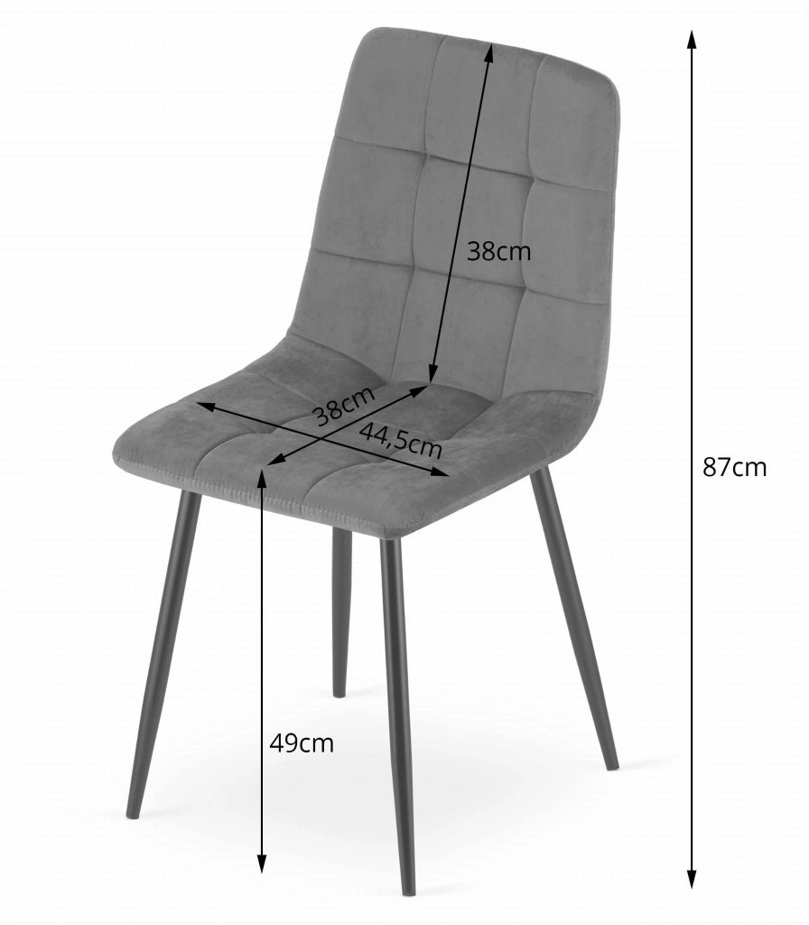 Sedia Valora PYRA in velluto grigio scuro, design moderno x2