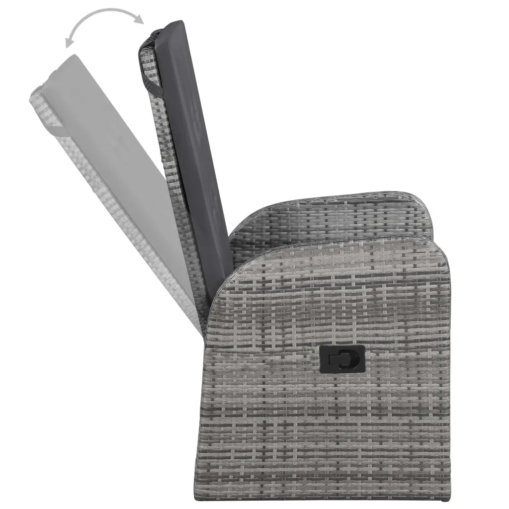 Set da Pranzo da Giardino 3 pz con Cuscini Grigio 3099485