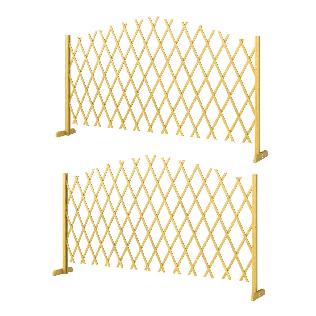 Set di 2 Pannelli per Recinzione da Giardino Estensibile in Legno ¨C Minimal ¨C 180x30x103 cm Naturale