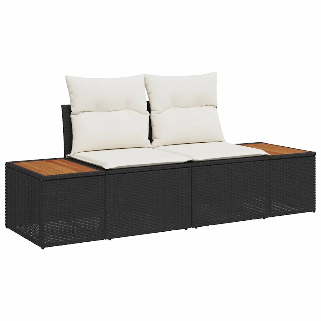 Set Divano da Giardino con archiviazione 7 pcs Nero Poly Rattan 3358771
