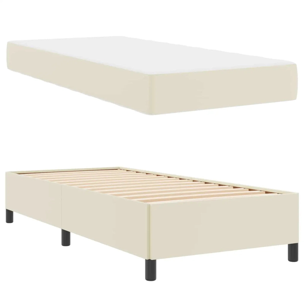 Struttura del letto con materasso Crema 90 x 190 cm Tessuto 3398976
