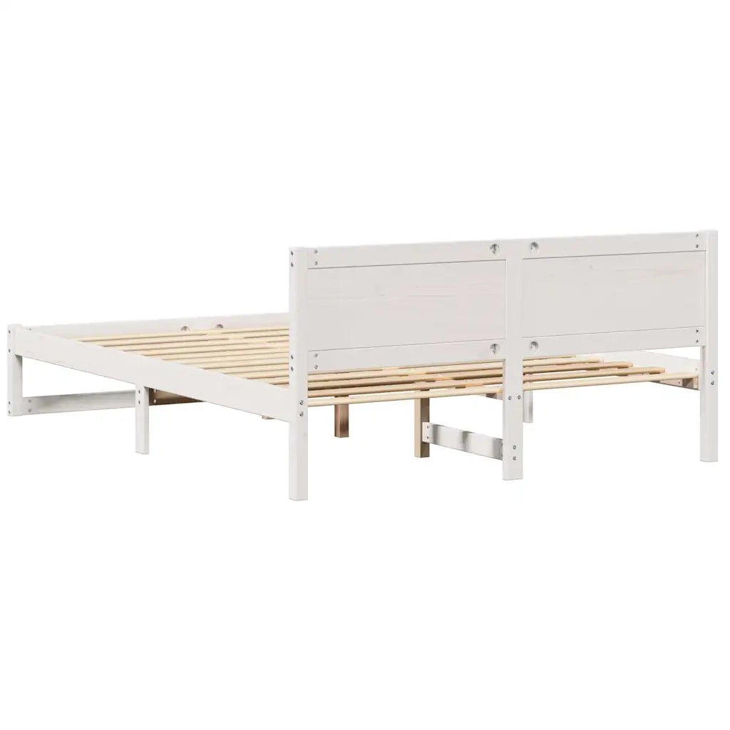 Struttura del letto-Giroletto-Rete del Letto Bianco 150 x 200 cm Pino massello 601715