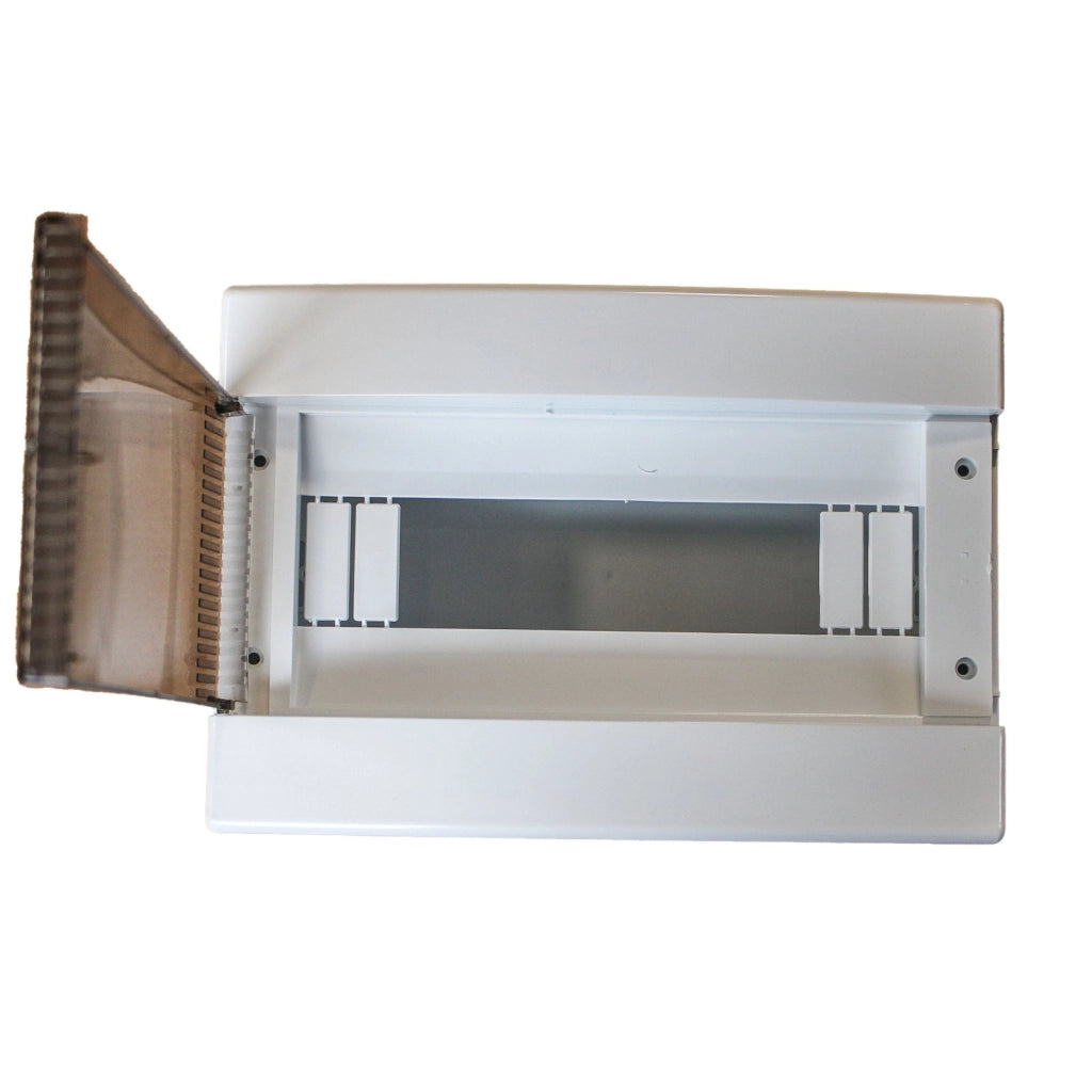 Centralino da parete 12 moduli, bianco IP40, 270x190x100 mm, RAL 9016, ideale per installazioni elettriche domestiche e industriali