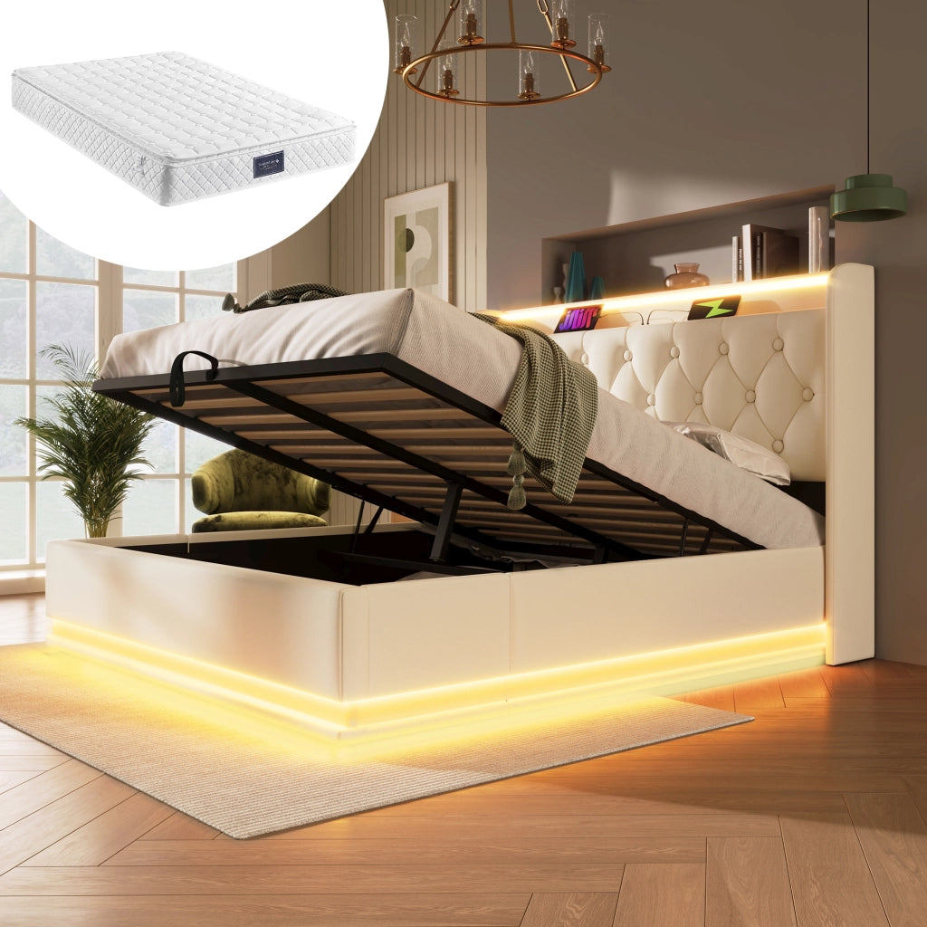 letto imbottito pu bianco 140 x 200 cm