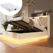 letto imbottito pu bianco 140 x 200 cm