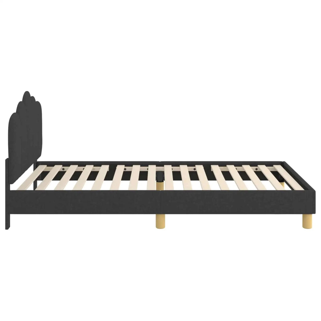 Struttura letto bambini con testata-Giroletto per bambini Nero 90 x 200 cm Tessuto 132026