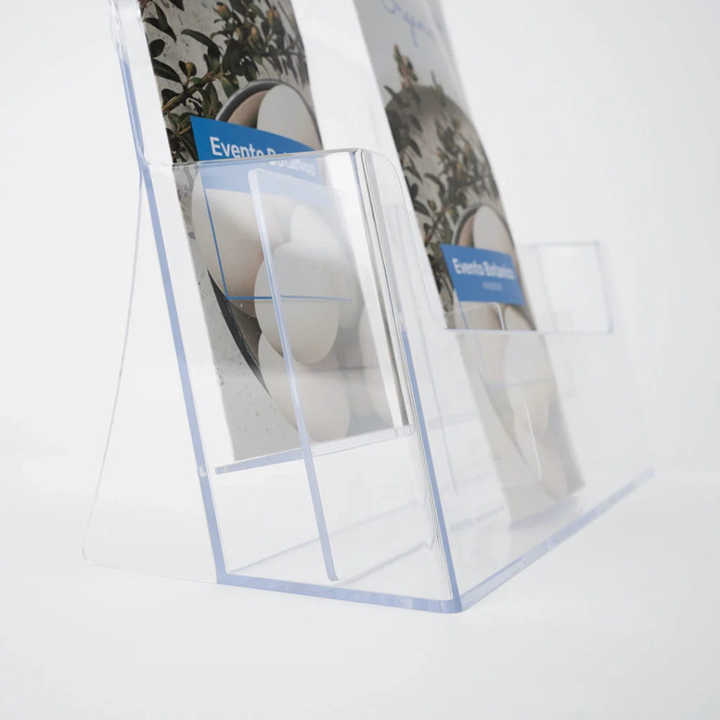 Porta depliant in plexi 6 Tasche 1/3 A4