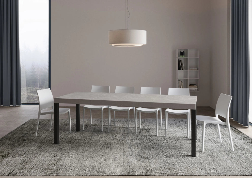 Tavolo Allungabile 120/380x90 cm Everyday Premium Cashmere Gambe Antracite