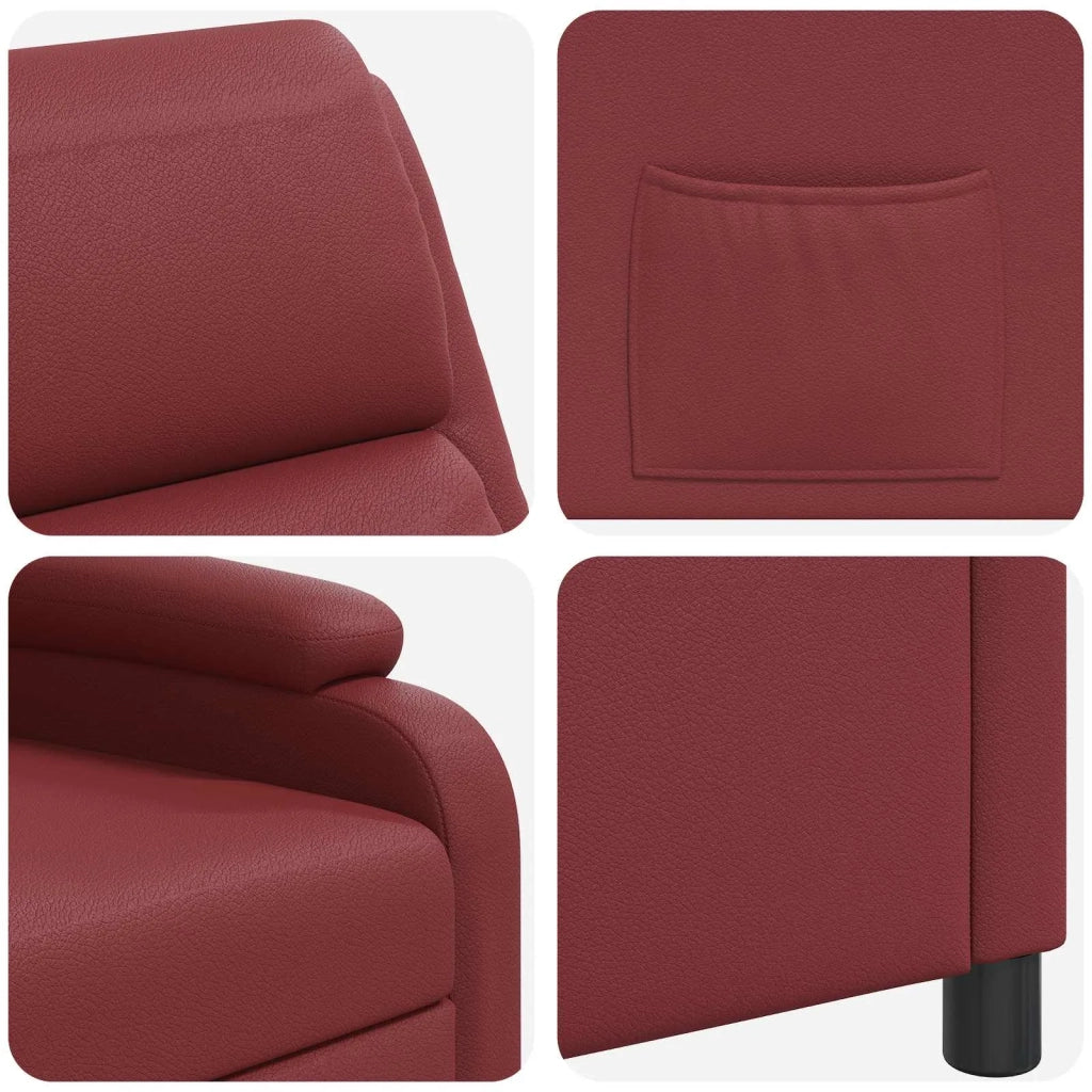 Poltrona reclinabile Rosso Vino Similpelle 42034845