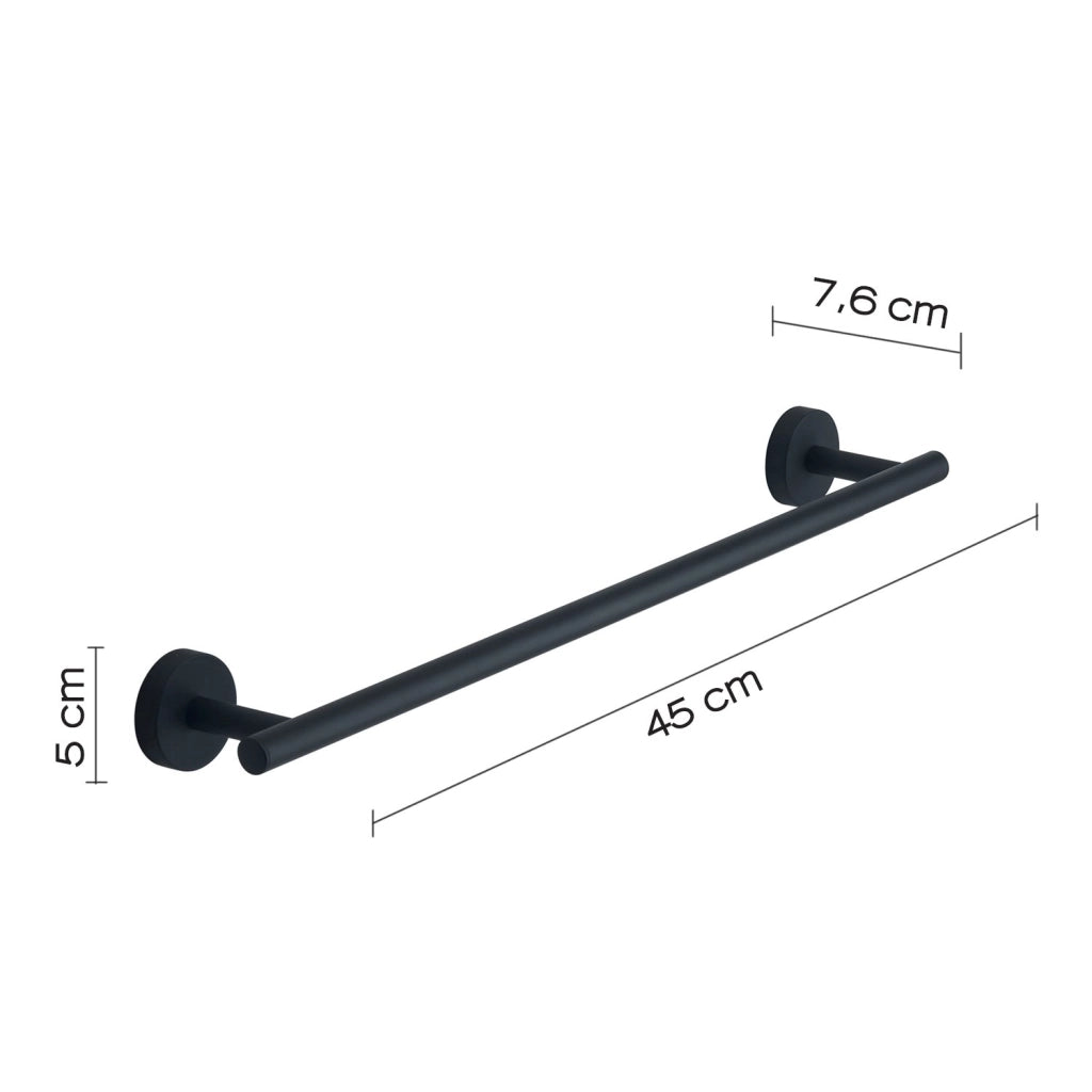 Portasalviette 45 cm in acciaio inox e Cromall 2321-45 Gedy serie EROS Nero Matt