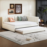 Letto imbottito con letto estraibile 140x200 cm in velluto