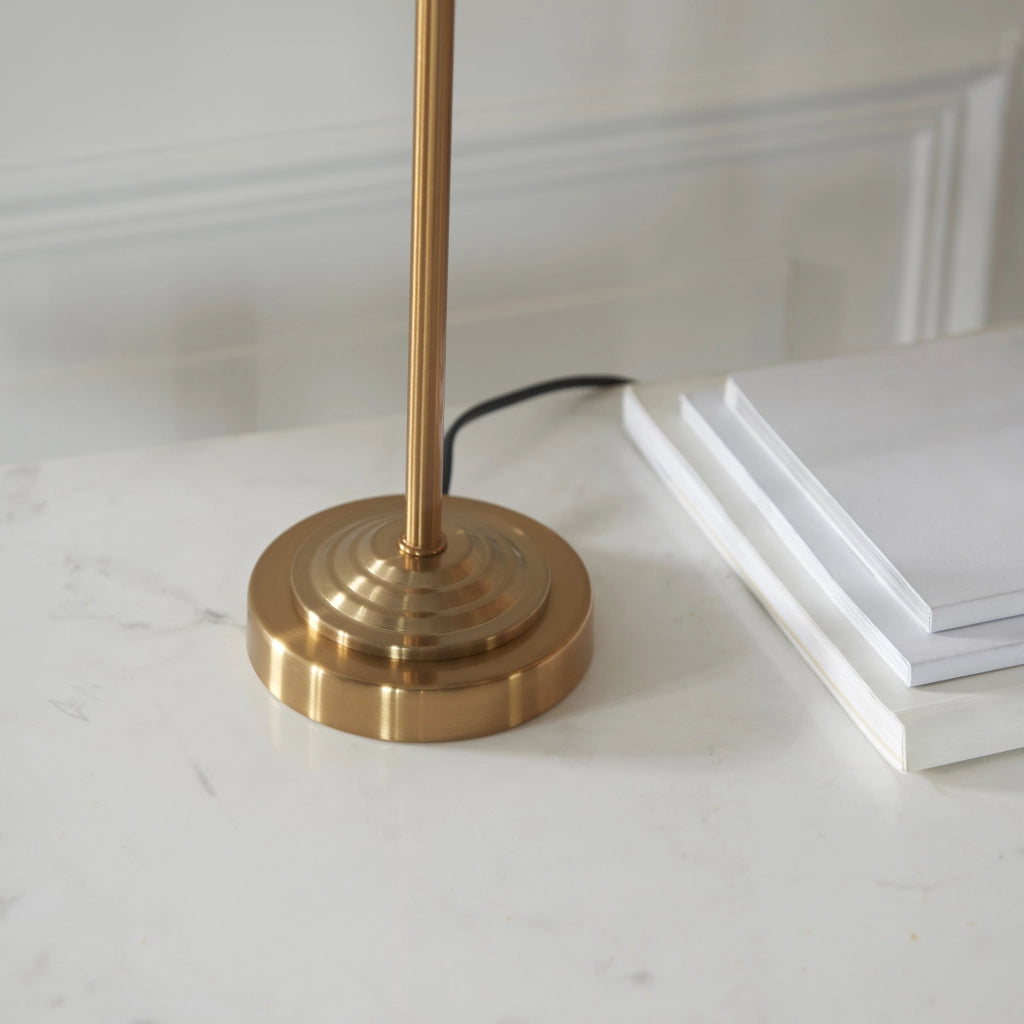 Lampada da tavolo vintage ottone con paralume E14 Endon