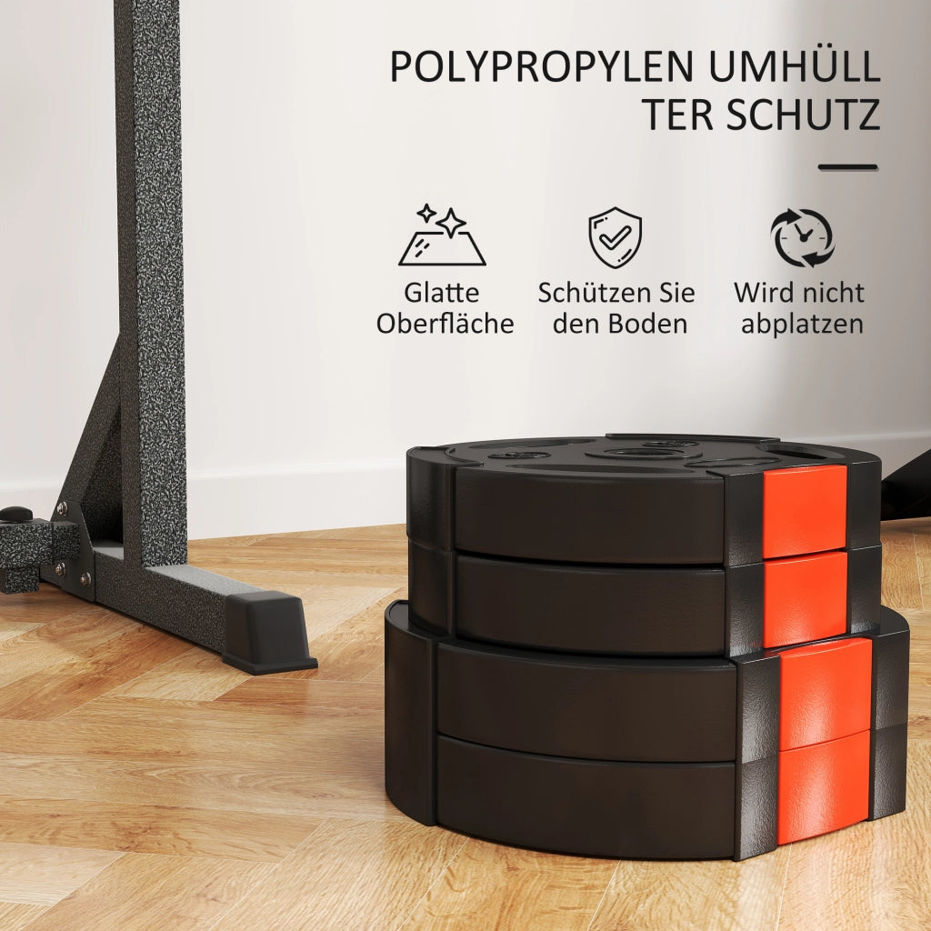 Set di dischi da 20 kg per bilanciere ¨C zephmum ¨C 2x7,5 kg + 2x5 kg, nero