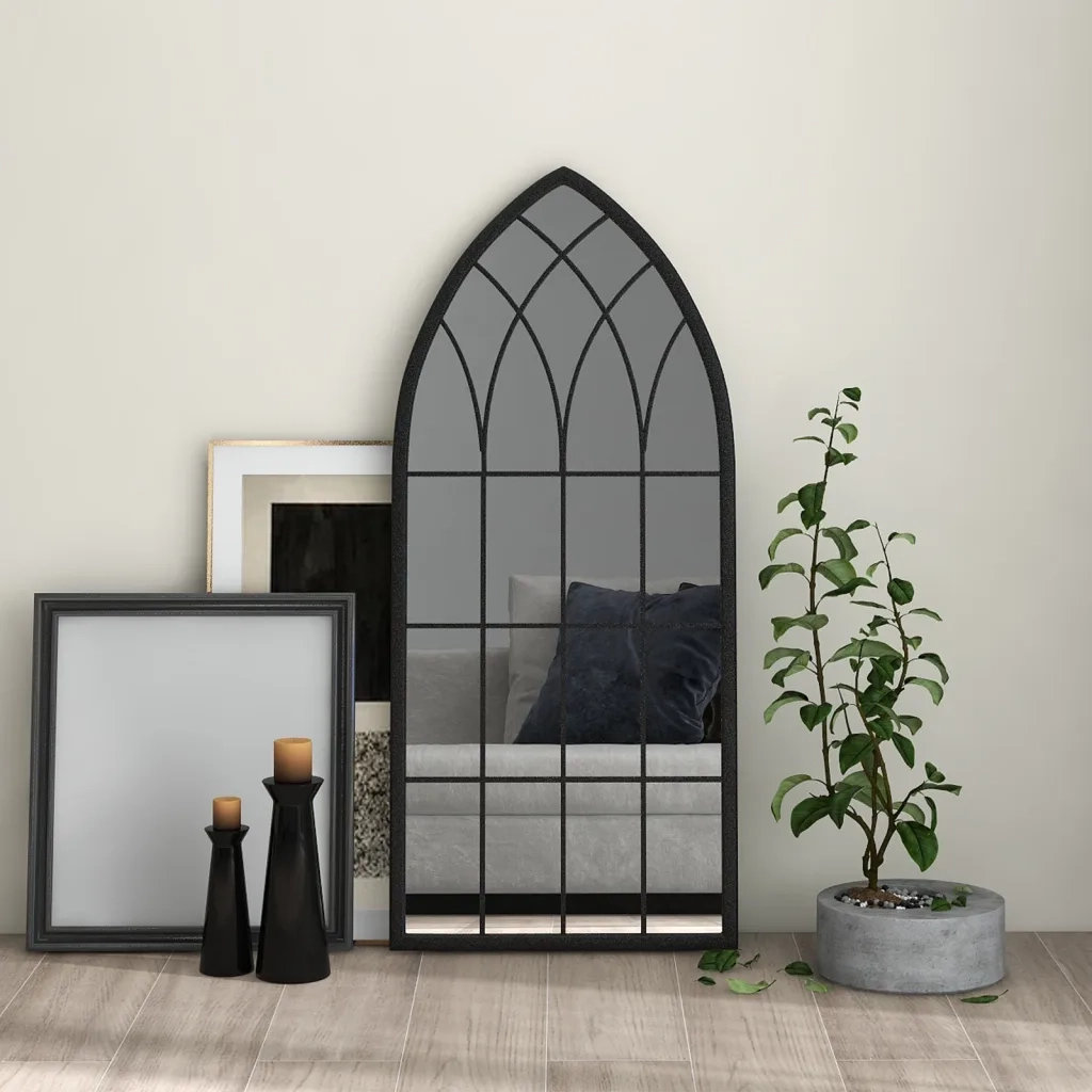 Specchio-Specchio DecorativoNero 100x45 cm Ferro per Uso Interno 819878