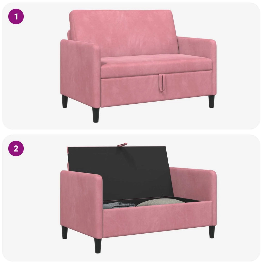 Divano con Storage Rosa 122 x 78 x 87 cm Poliestere 42036909