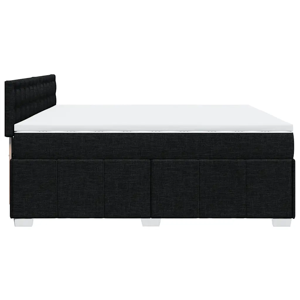 Giroletto a Molle con Materasso Nero 200x200 cm in Tessuto