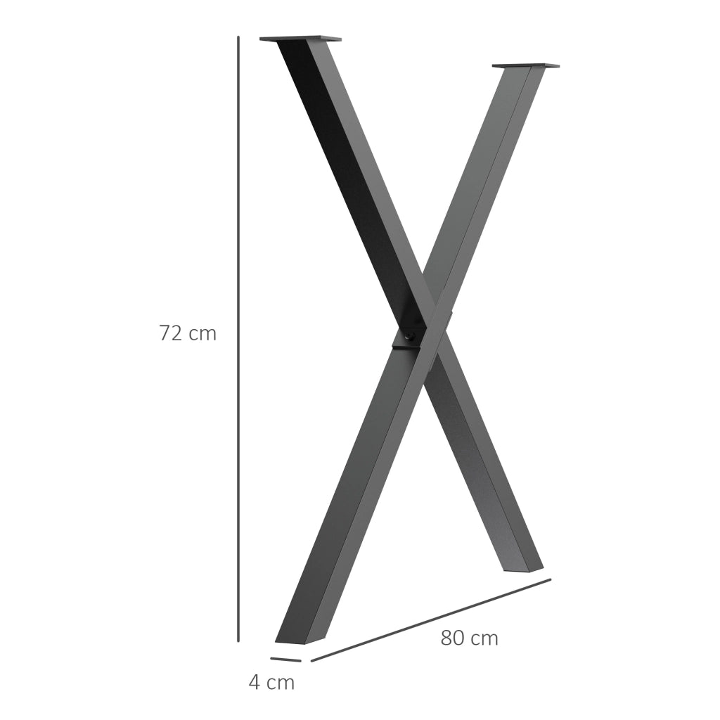 Gambe per Tavolo a X ¨C Xylo ¨C Acciaio Nero 80x72 cm Stile Industriale