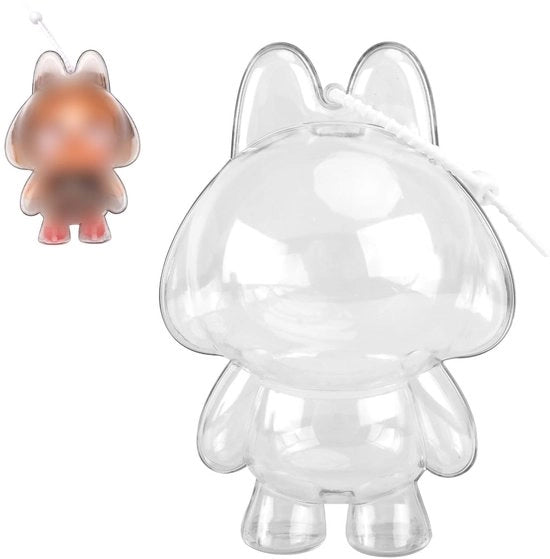Copricapo trasparente in acrilico con cinturino in silicone - 16,5 x 11,5 cm - contenitore per bambole