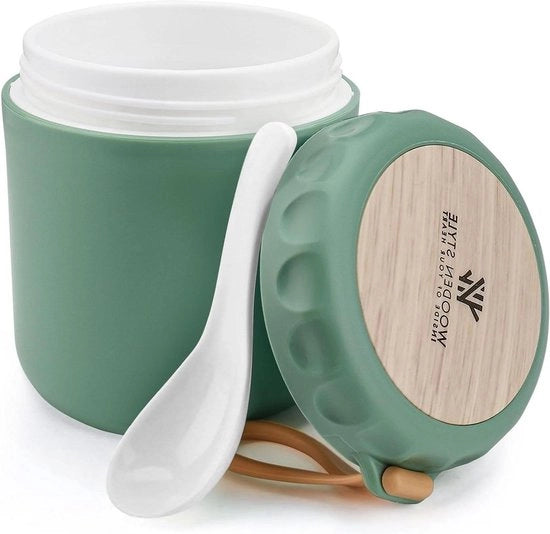 Porta yoghurt 400 ml con cucchiaio e coperchio