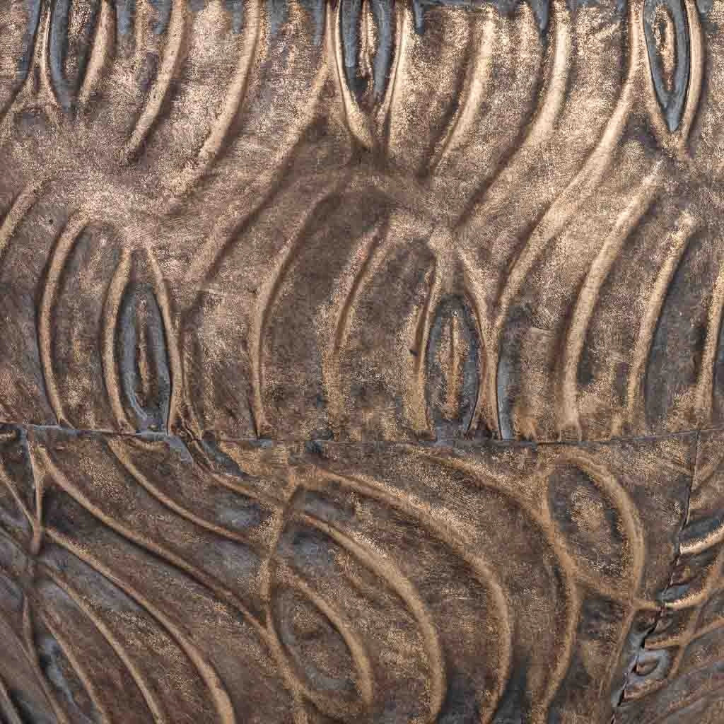 Vaso in metallo nero e oro 38x34x27h cm