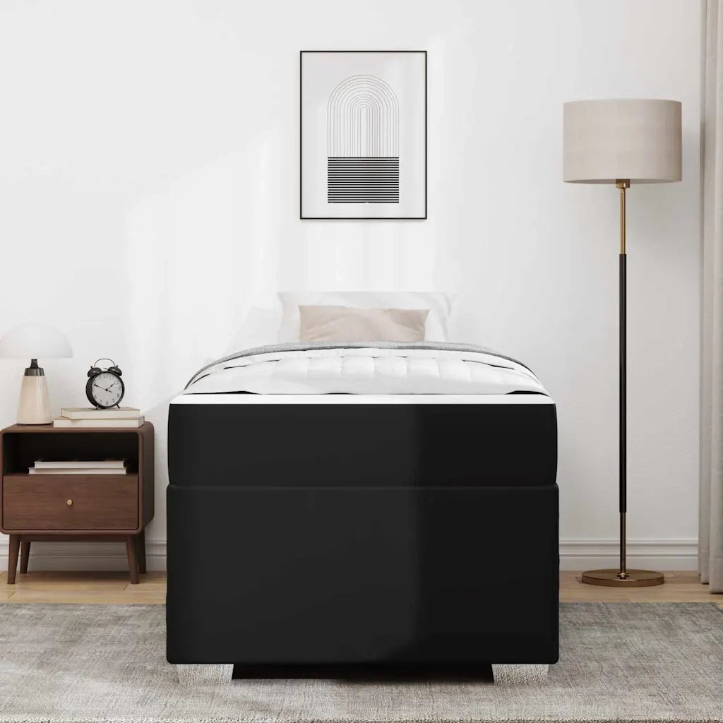 Struttura del letto con materasso-Giroletto con materasso Nero 90 x 200 cm Tessuto 730192