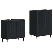 Set di Armadi da Bagno da 2 Pezzi ZWOLLE Nero 3417595