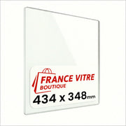 434 x 348 x 4 mm - Vetro per stufa a legna - vetro camino di ricambio - vetro per caminetto resistente al fuoco - France Vitre