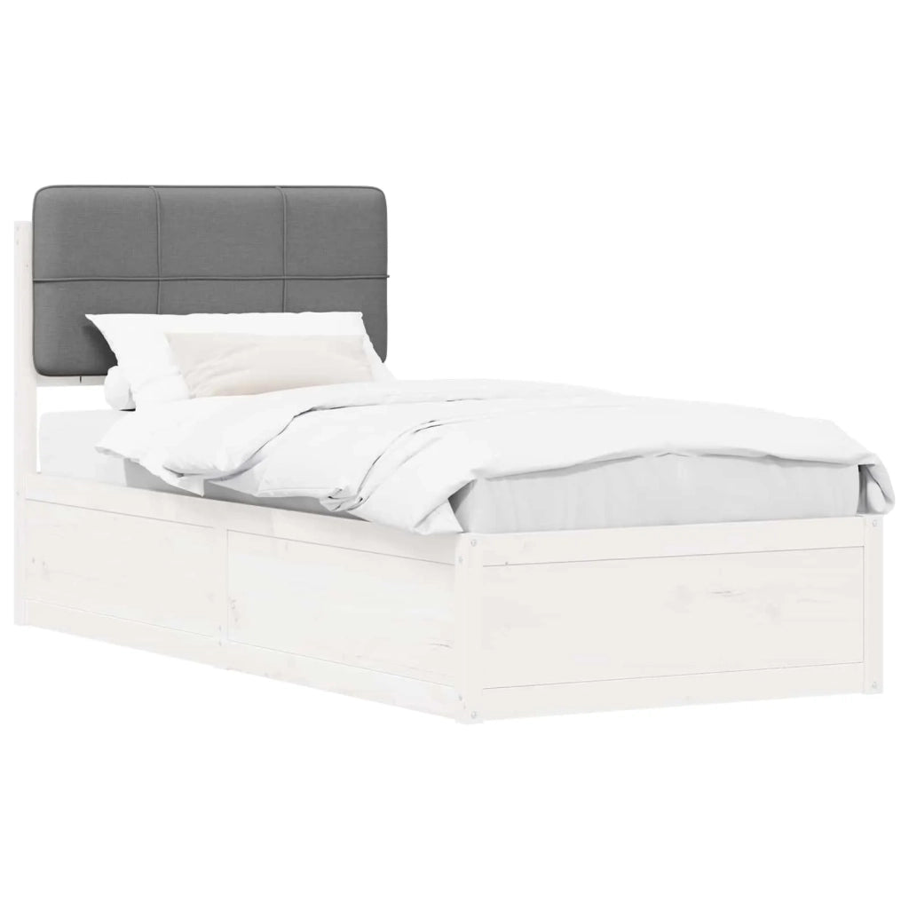 Letto con Testiera Rivestita-Struttura Letto con Testiera Grigio chiaro 90 x 190 cm 432276