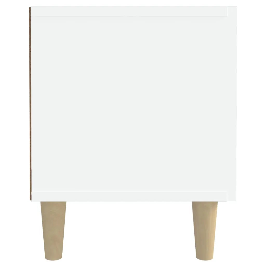Mobile TV Bianco 180x31,5x40 cm in Legno Massello di Argilla 816256