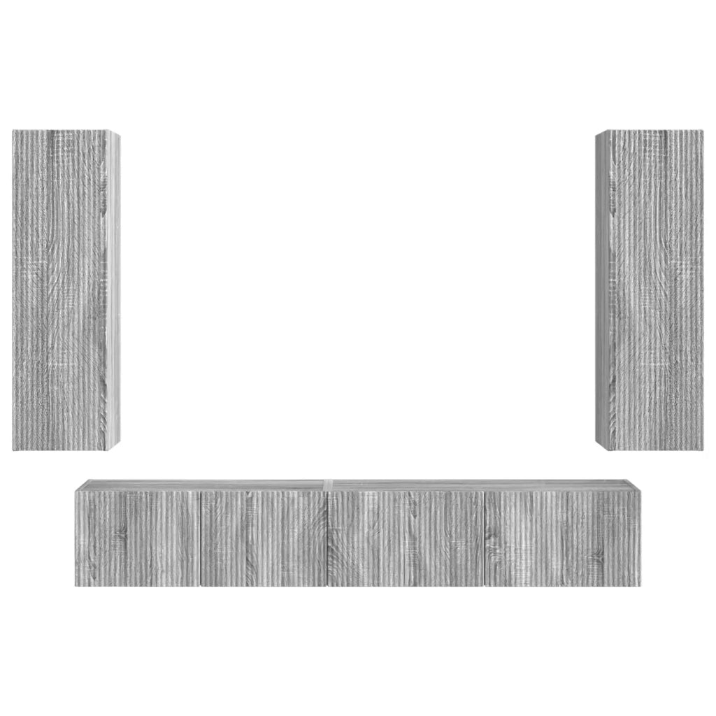Set mobile TV 3 pz | Armadietto TV | Mobile Porta TV Grigio Sonoma Legno multistrato