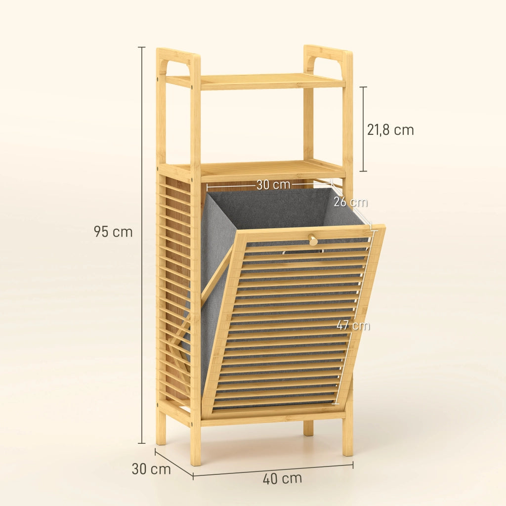 Mobile da bagno in bamb¨´ ¨C zephmum ¨C 40x30x95cm effetto legno naturale
