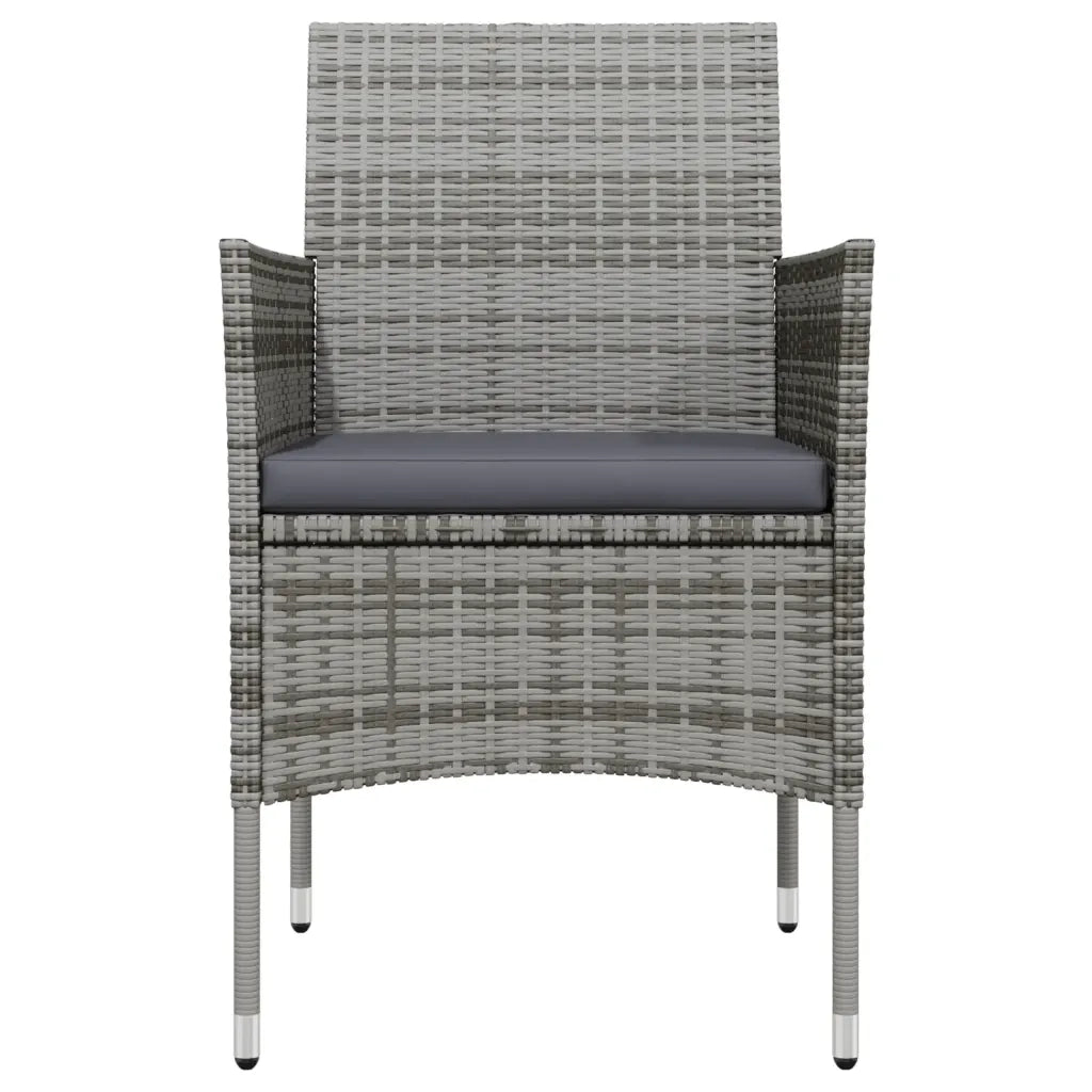 Set da Pranzo da Giardino 7 pz con Cuscini Grigio e Nero 3099291