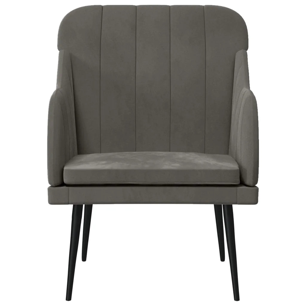 Poltrona-Divano Sedia-Poltroncina Grigio Scuro 63x76x80 cm Velluto 830464