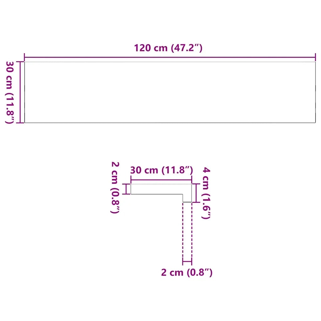 Davanzali 2 pz Marrone Scuro 120x30x2 cm Legno Massello Rovere 4009194