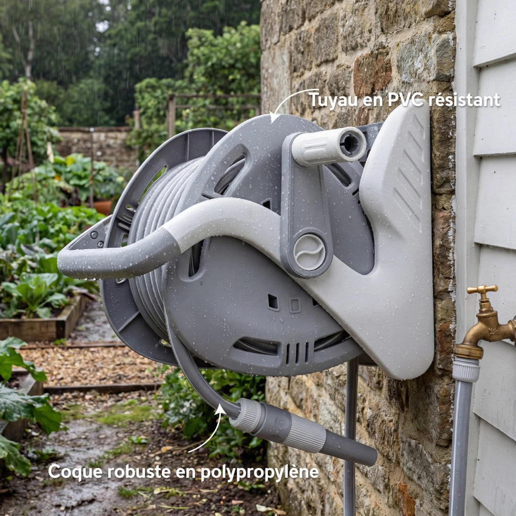 Avvolgitubo per Irrigazione Esterno 20+2 m ¨C zephmum ¨C Grigio ?15 mm