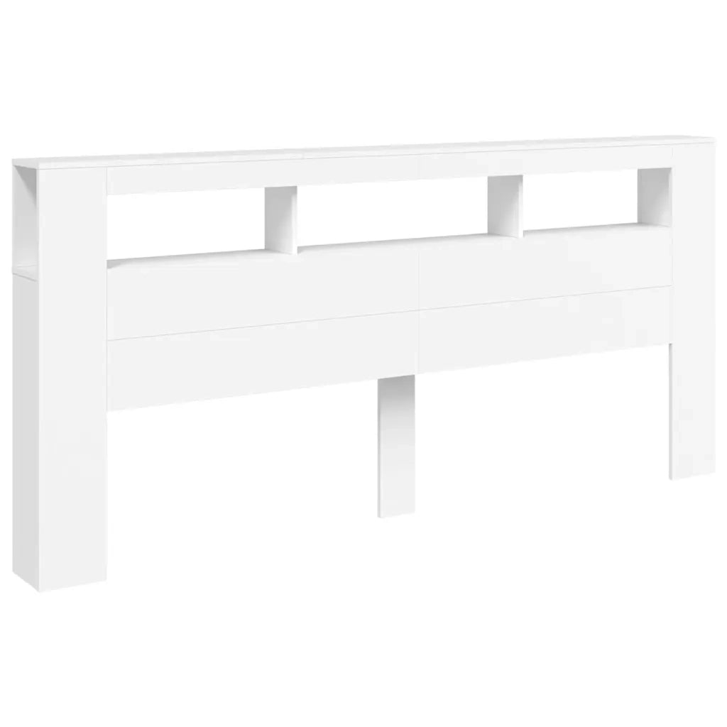 Testiera | Testata LED Bianca 220x18,5x103,5 cm Legno Multistrato