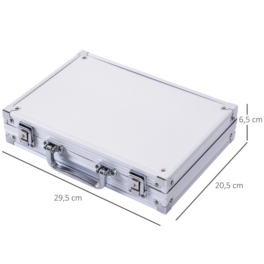 Set Poker Professionale 200 Fiches ¨C Xylo ¨C Valigetta Alluminio con Dadi Carte Dealer 29,5x20,5x6,5 cm