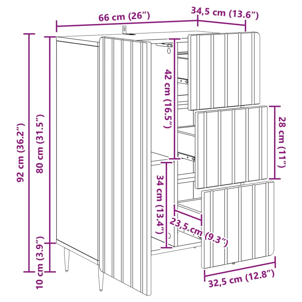 Credenza Rovere Sonoma 66 x 34,5 x 91,5 cm Legno ingegnerizzato 894397