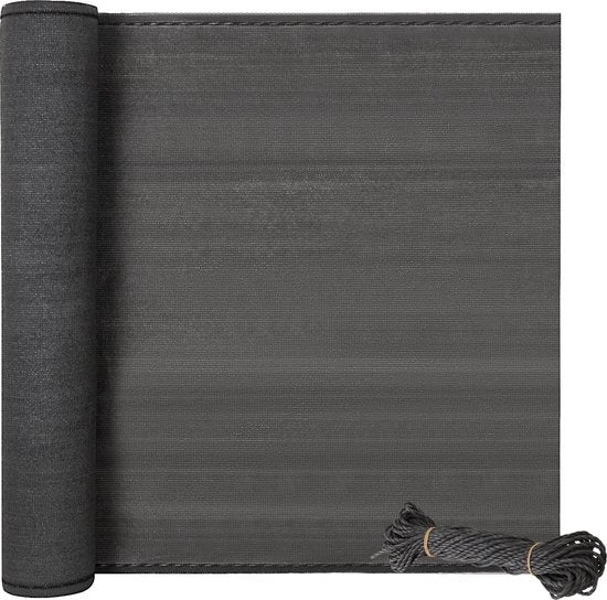 Schermo per Balcone e Ombrellone 2 in 1 - Resistente al Tempo e Resistenente alle Scalfitture - Schermo, Barriera, Divano - 1,5x20 m - Grigio