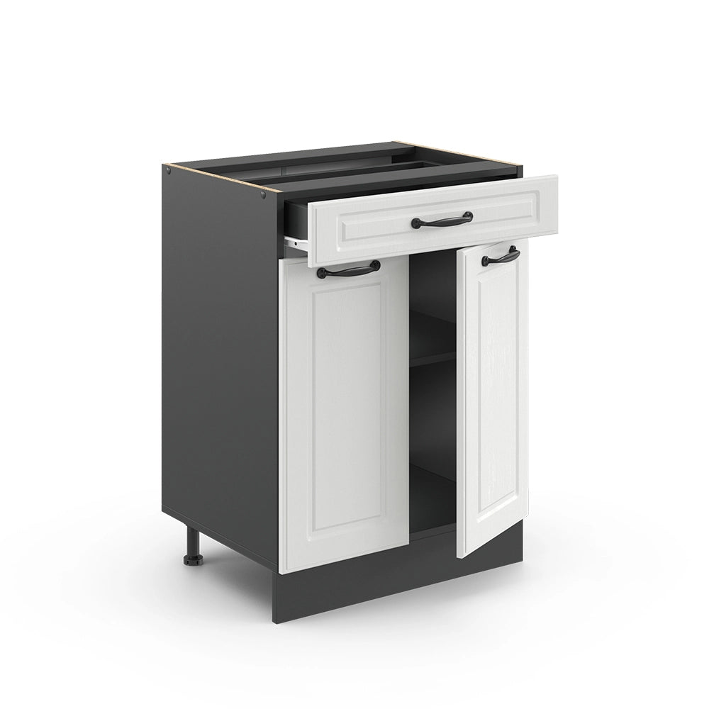 Vicco Mobiletto base per cucina Bianco casa di campagna 60 cm , PL Marmo